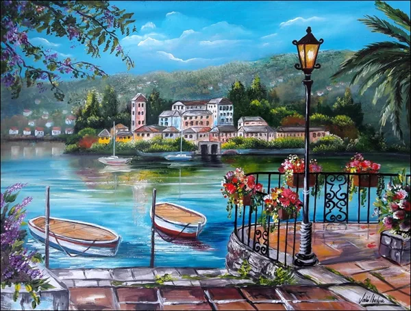 Mediterrán táj 55x40 cm