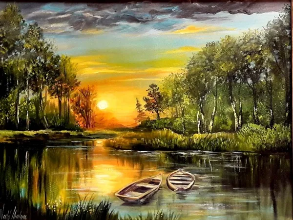 Pihenő csónakok 45x35