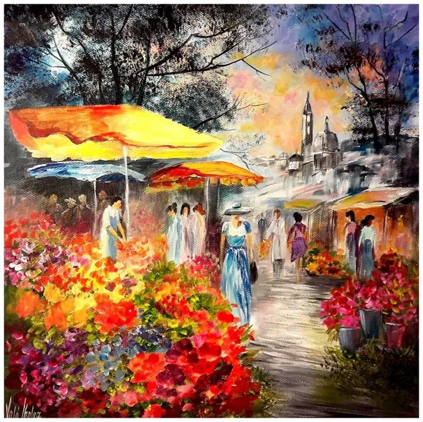 Virágpiac 40x40 cm