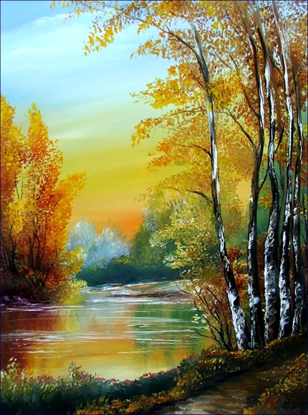 Út a vízparton 40x30 cm  -  eladva