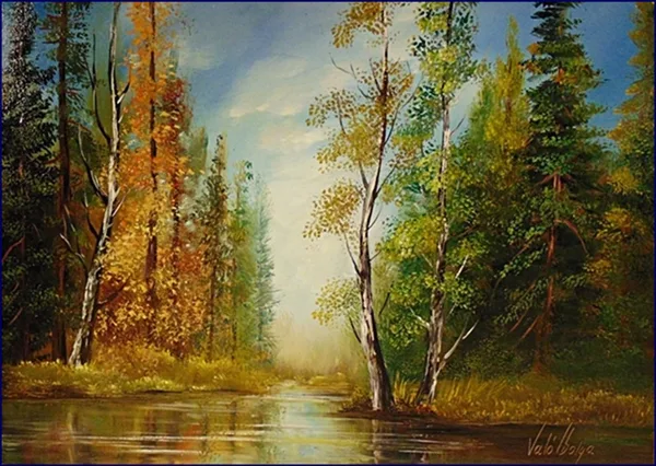 Tóparti fák 40x30cm 