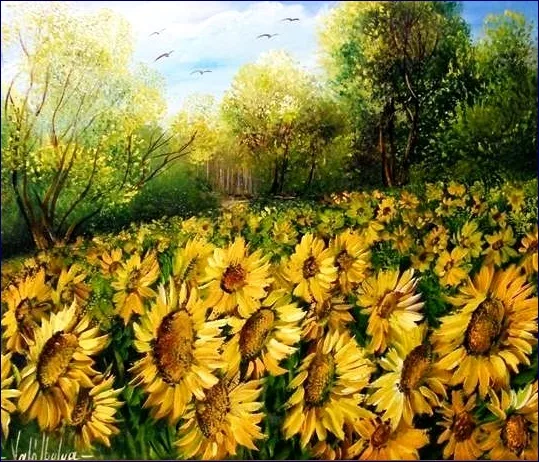 Kertvégi napraforgó tábla        30x35 cm