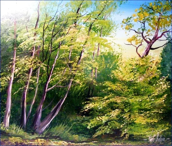 Erdőszéle tavasszal 30x35 cm