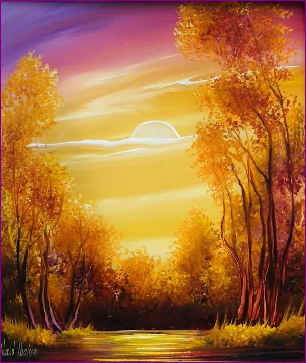 Erdőszéli holdvilág 35x30 cm
