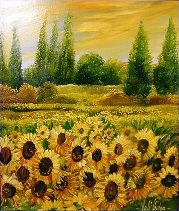 Napraforgó tábla 35x30 cm