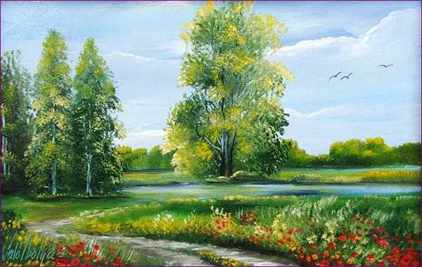 Pipacsok az út mentén 20x35 cm