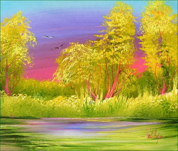 Tavaszi táj 35x30 cm