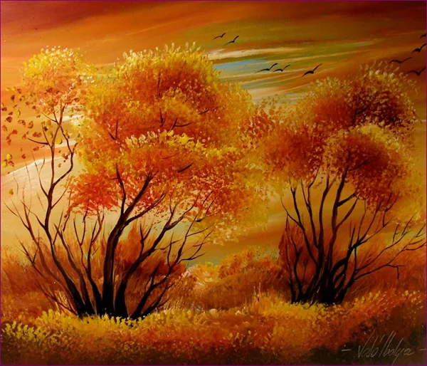 Vöröslő ősz 30x35 cm