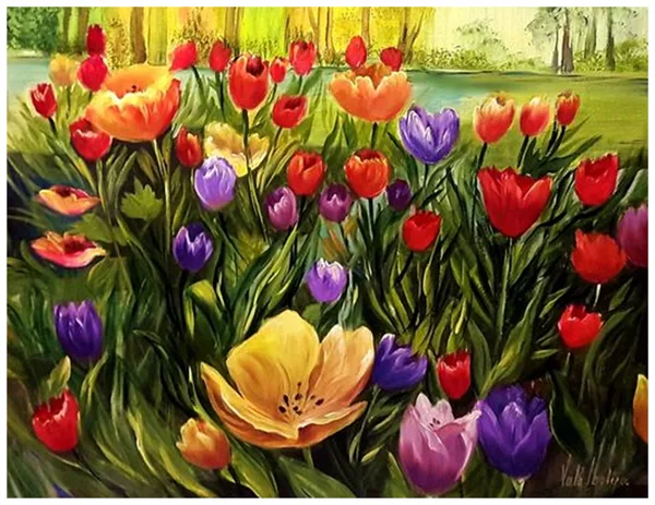 Tulipános kert 40x50 cm
