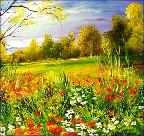 Nyári napsütés a mezőn 30x35 cm