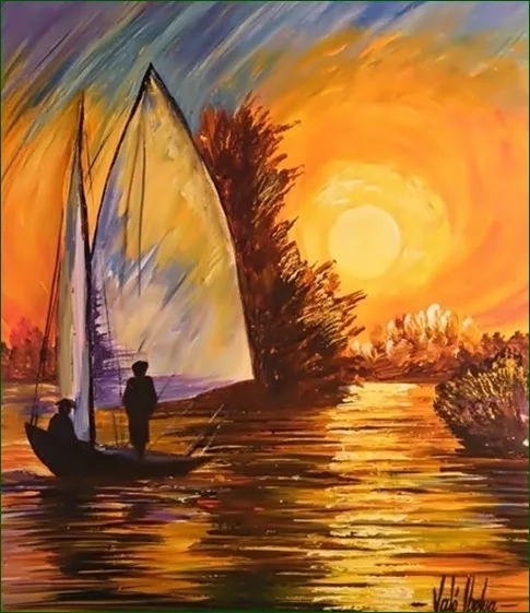 Ragyogó naplementében 35x30 cm
