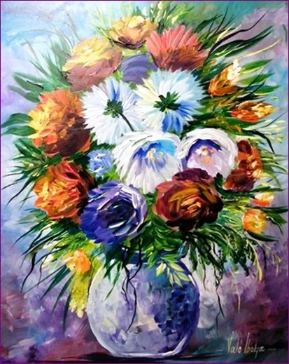 Színes csokor 40x30cm