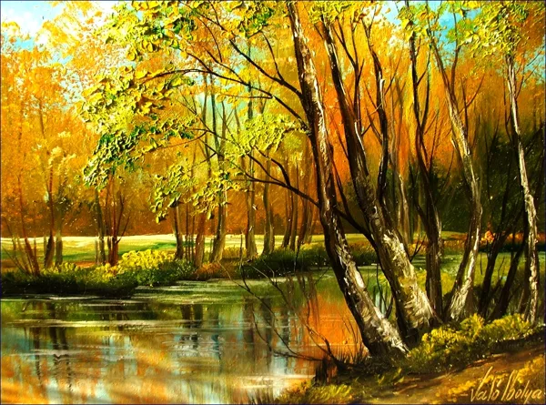 Tóparti fák 35x45 cm