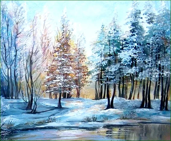 Téli reggel 30x35 cm