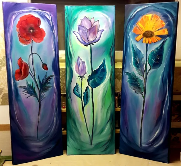 Háromtagú sorozat - mérete: 90x90 cm - feszített vászon