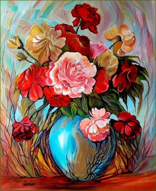 Pünkösdi rózsák 60x50 cm - feszített vászon