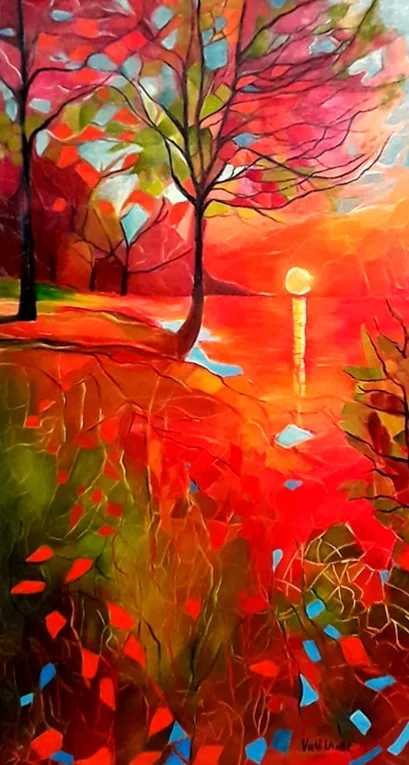 Tóparti naplemente 80x35 cm