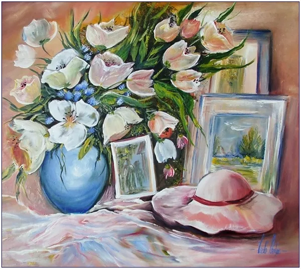 Romantikus csendélet 45x40 cm