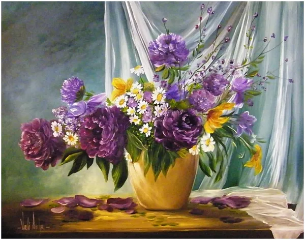 Peóniák 65x50 cm