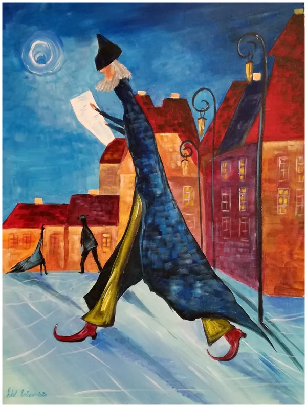 J.K. Reprodukció, Az őrült költő 60x35 cm 
