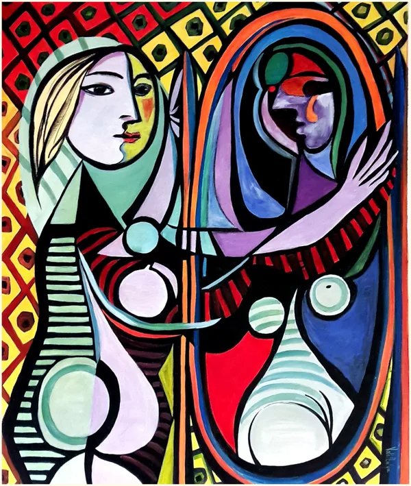 Reprodukció, Lány a tükör előtt 50X40 cm