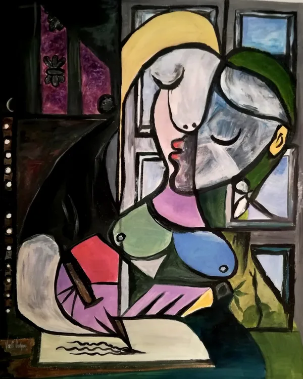 Reprodukció, Az író nő 50x40 cm