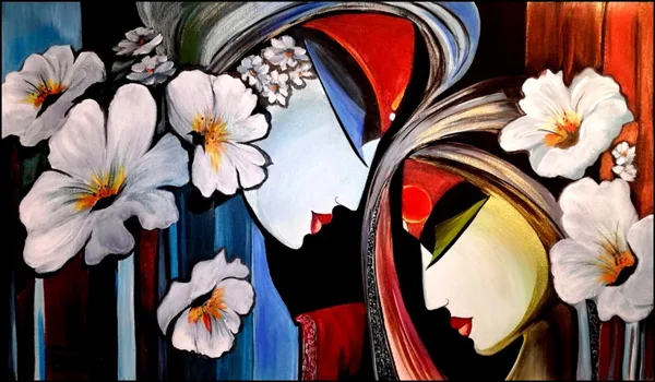 Szerelem virágok között 60x35 cm 