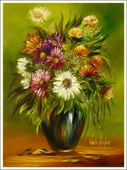 Őszi virágok 40x30 cm - eladva