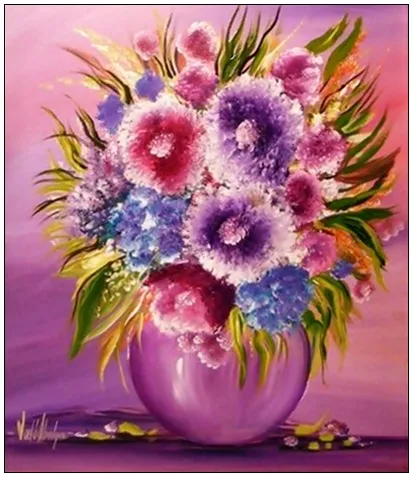 Lila fantázia virágok 35x30 cm - eladva
