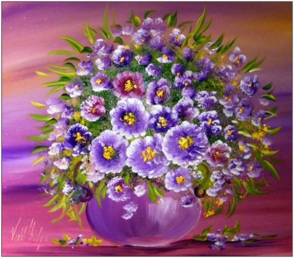 Lila virágok 40x35 cm - eladva
