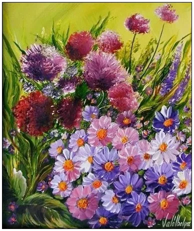 Lila virágok 35x30cm - eladva