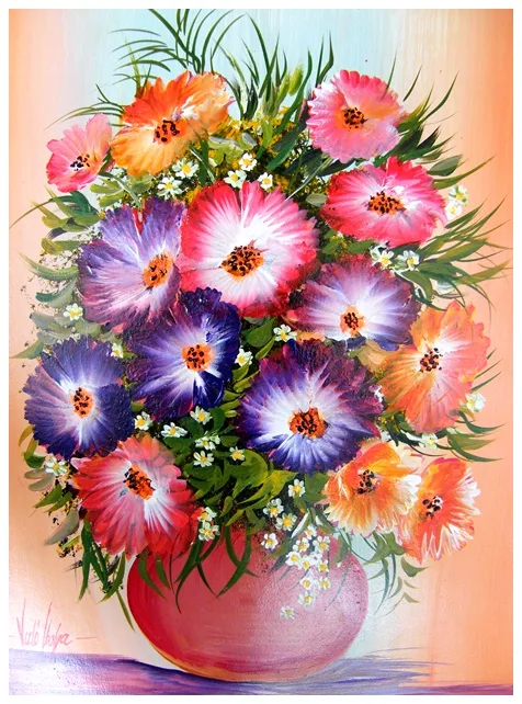 Szellőrózsák vázában 40x30 cm - eladva