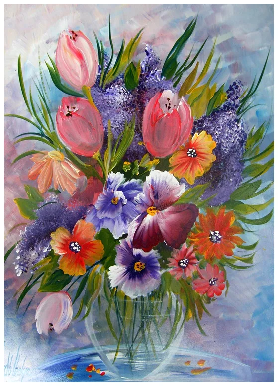 Tavaszi virágok 40x30 cm - eladva