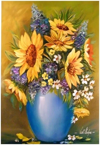 Napraforgók margarétával 60x45 cm - eladva