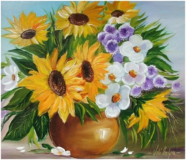 Napraforgós csendélet 45x40 cm - eladva