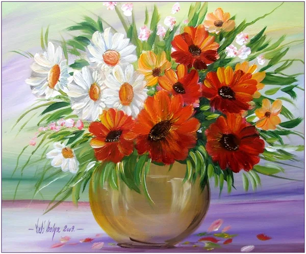Színes maragaréták 40x35 cm - eladva