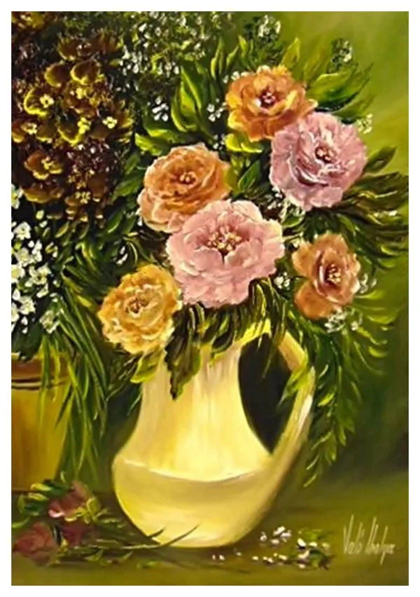 Virágok kancsóban 45x35 cm