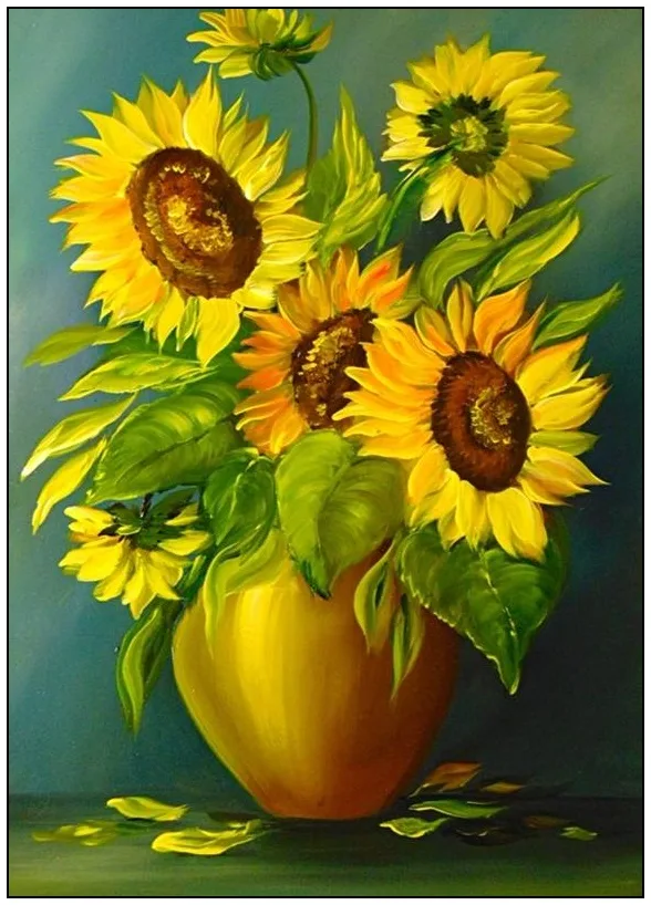 Napraforgók vázában 60x40 cm - MAGÁNTULAJDON