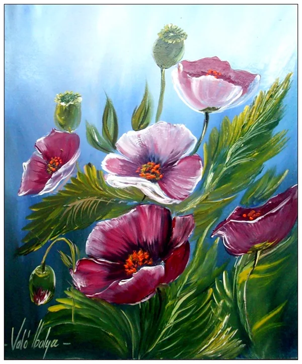 Mákvirágok 35x30 cm - eladva