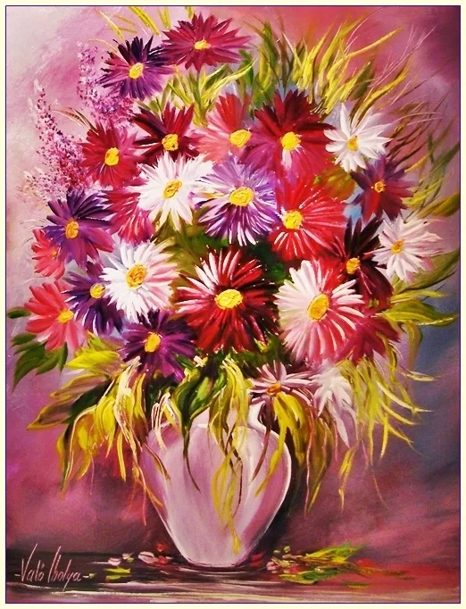 Őszirózsák 40x30 cm - eladva