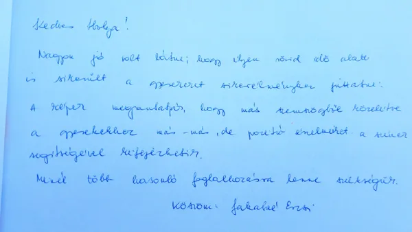 Szülő bejegyzése a Vendégkönyvbe