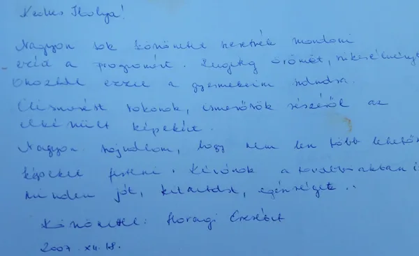 Szülő bejegyzése a Vendégkönyvbe 2007. december 18. 