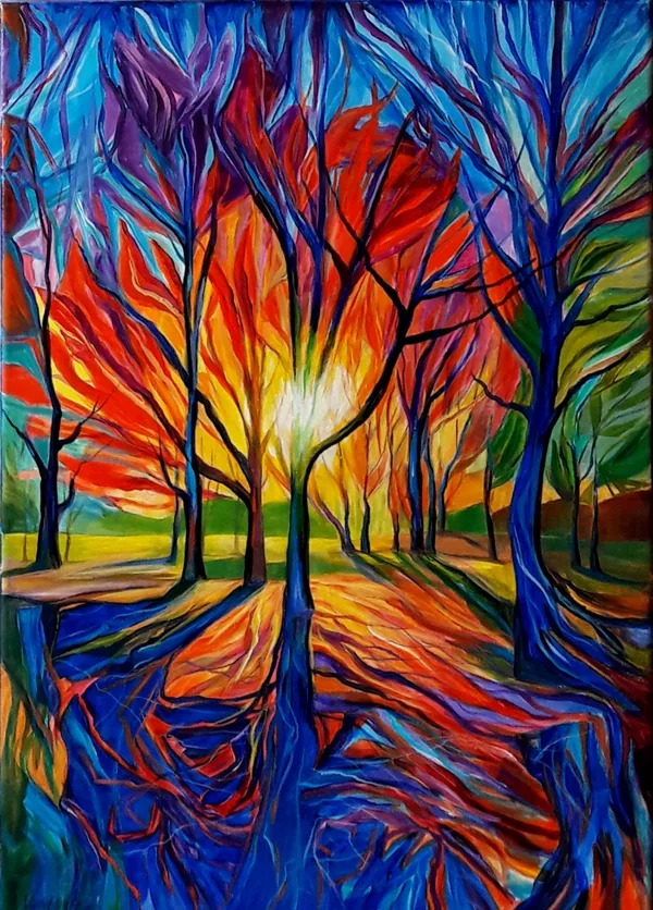 Meeting of Shadows 50x35 cm, acrylic, canvas- 2020.