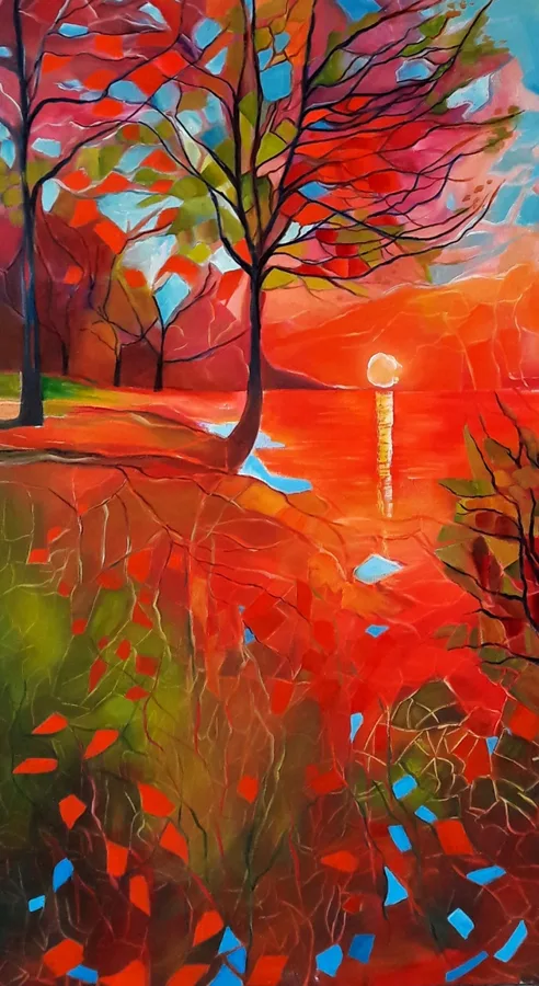 Sunset - oil, canvas - 80x40 - 2021.