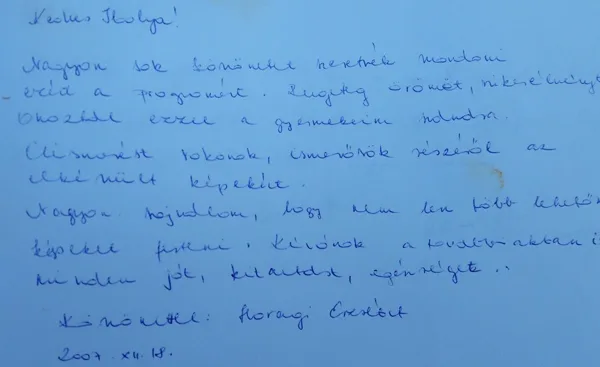 Entry from a parent, December 18. 2007.
