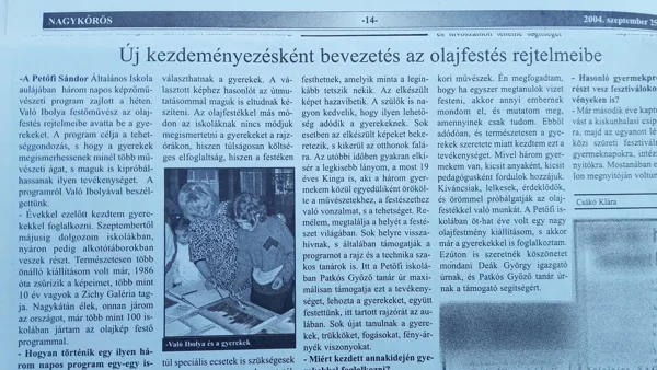 Introduktion to the Mysteries of Oil Painting, Nagykőrös 2004. September 2004.
