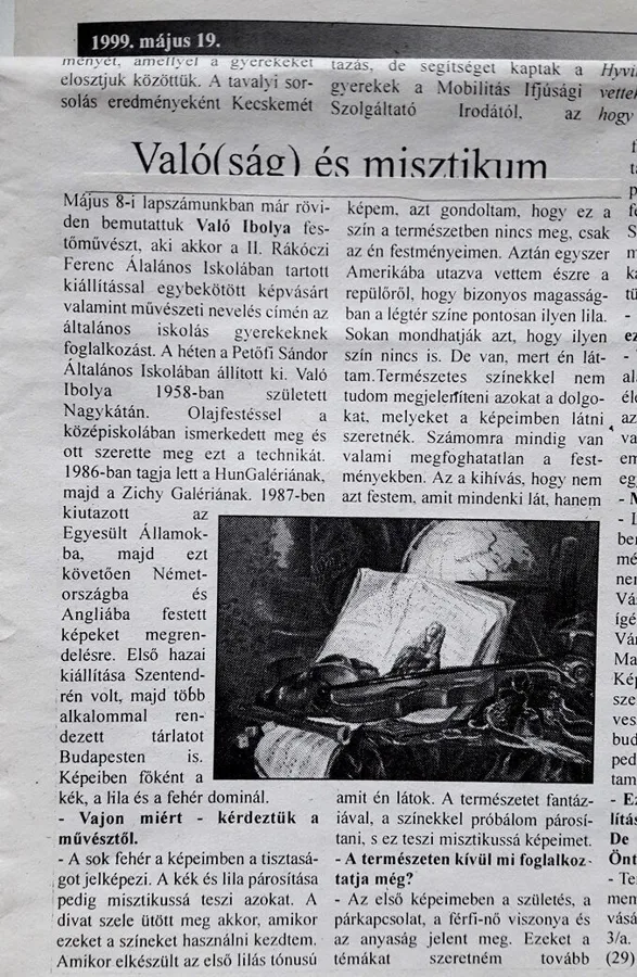 Reality and Mistery, May 19, 1999.