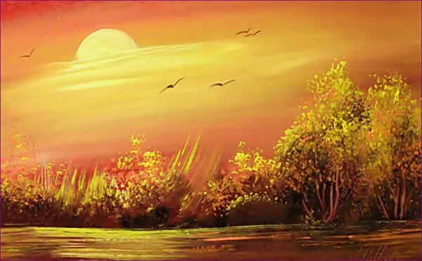 Violet Valo - Gold Sunset, 30x50 cm