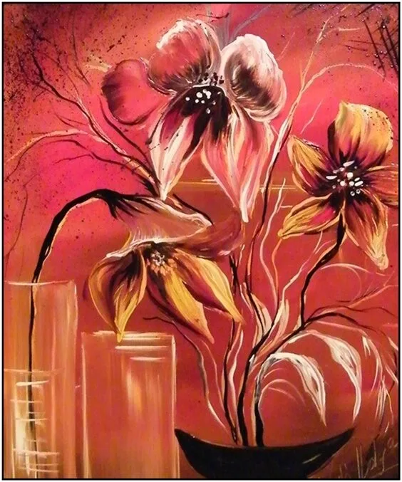 Violet Valo - Fantasy Flowers, 35 x30 cm