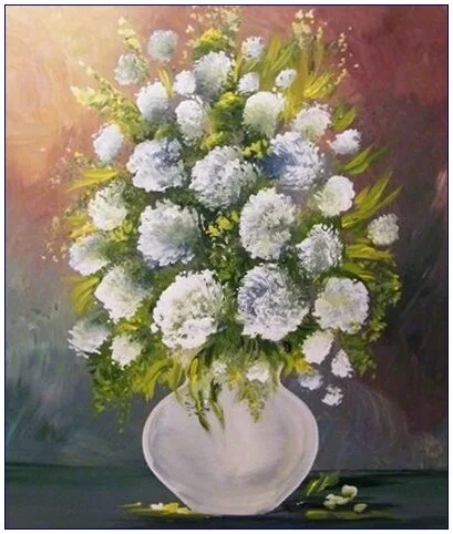 Violet Valo - White Flowers, 35x30 cm